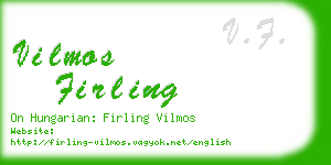 vilmos firling business card